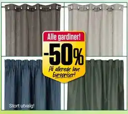 Europris Alle gardiner! tilbud