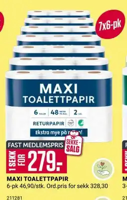 Europris MAXI TOALETTPAPIR tilbud