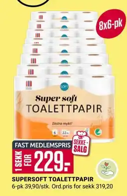 Europris SUPERSOFT TOALETTPAPIR tilbud