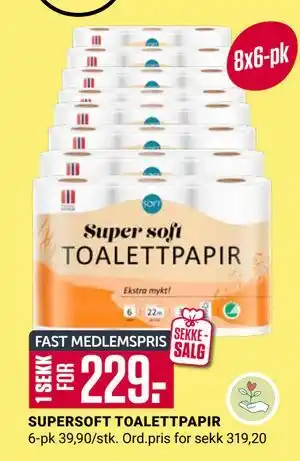 Europris SUPERSOFT TOALETTPAPIR tilbud