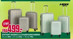 Europris KOFFERT MARBELLA CHAMPAGNE/GRØNN tilbud