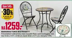 Europris MAROKKO/TUNIS BISTROSETT tilbud