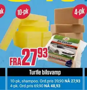 Europris Turtle bilsvamp tilbud