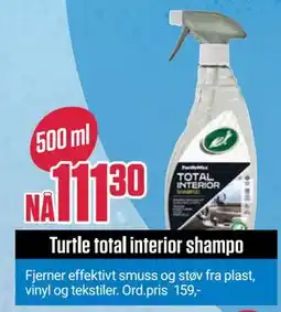 Europris Turtle total interior shampo tilbud