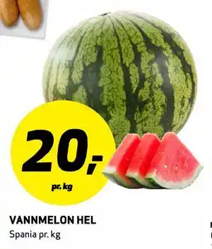 Bunnpris VANNMELON HEL tilbud