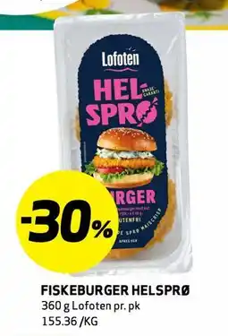Bunnpris FISKEBURGER HELSPRØ tilbud