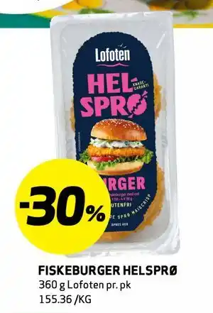 Bunnpris FISKEBURGER HELSPRØ tilbud