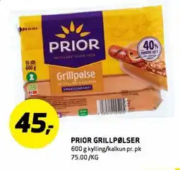 Bunnpris PRIOR GRILLPØLSER tilbud