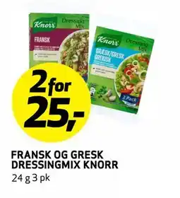 Bunnpris FRANSK OG GRESK DRESSINGMIX KNORR tilbud