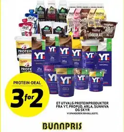 Bunnpris ET UTVALG PROTEINPRODUKTER FRA YT, PROPUD, ARLA, SUNNIVA OG SKYR tilbud