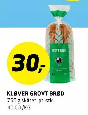 Bunnpris KLØVER GROVT BRØD tilbud