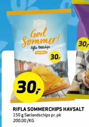 Bunnpris RIFLA SOMMERCHIPS HAVSALT tilbud