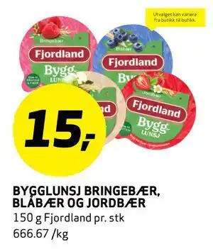 Bunnpris BYGGLUNSJ BRINGEBÆR, BLABÆR OG JORDBÆR tilbud