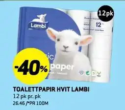 Bunnpris TOALETTPAPIR HVIT LAMBI tilbud