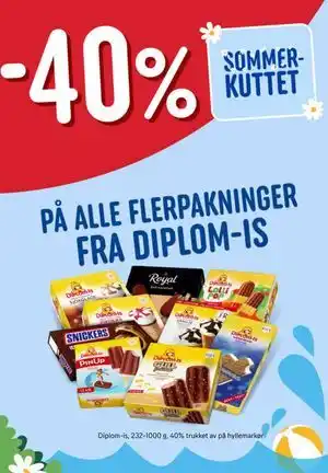 Rema 1000 40% På alle flerpakninger fra Diplom-is tilbud