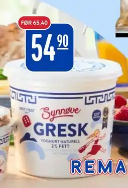 Rema 1000 Synnøve tilbud
