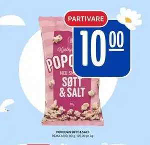 Rema 1000 POPCORN SØTT & SALT tilbud