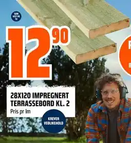 Obs Bygg 28X120 IMPREGNERT TERRASSEBORD KL. 2 tilbud