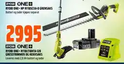 Obs Bygg RYOBI ONE+ RY18LT18HTA-120 GRESSTRIMMER OG HEKKSAKS tilbud