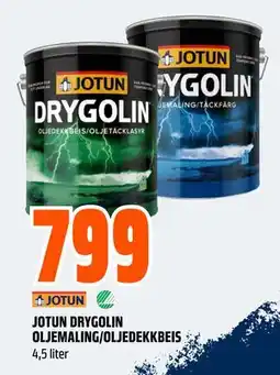 Obs Bygg JOTUN DRYGOLIN OLJEMALING/OLJEDEKKBEIS tilbud