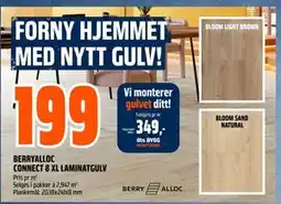 Obs Bygg BERRYALLOC CONNECT 8 XL LAMINATGULV tilbud