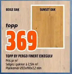 Obs Bygg TOPP BY PERGO FINERT EIKEGULV tilbud