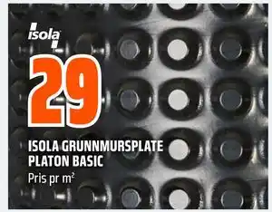 Obs Bygg ISOLA GRUNNMURSPLATE PLATON BASIC tilbud