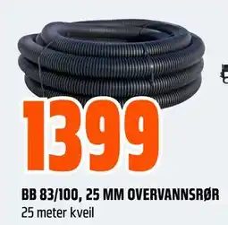 Obs Bygg BB 83/100, 25 MM OVERVANNSRØR tilbud