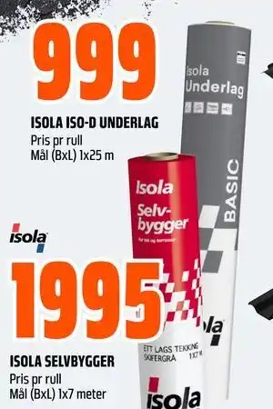 Obs Bygg ISOLA ISO-D UNDERLAG tilbud