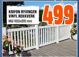 Obs Bygg KRIFON RYVINGEN VINYL REKKVERK tilbud