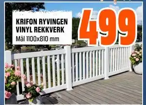 Obs Bygg KRIFON RYVINGEN VINYL REKKVERK tilbud