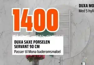 Obs Bygg DUXA SAXE PORSELEN SERVANT 90 CM tilbud