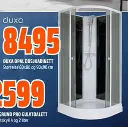 Obs Bygg DUXA OPAL DUSJKABINETT tilbud