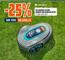 Obs Bygg 25% PÅ GARDENA SILENO MINIMO 380 ROBOTKLIPPER tilbud
