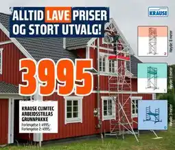 Obs Bygg KRAUSE CLIMTEC ARBEIDSSTILLAS GRUNNPAKKE tilbud