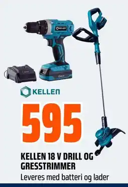 Obs Bygg KELLEN 18 V DRILL OG GRESSTRIMMER tilbud