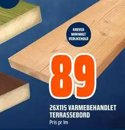 Obs Bygg 26X115 VARMEBEHANDLET TERRASSEBORD tilbud