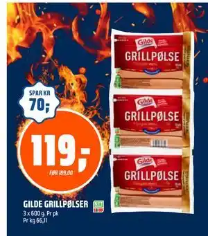 Coop Obs GILDE GRILLPØLSER tilbud