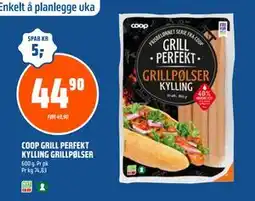 Coop Obs COOP GRILL PERFEKT KYLLING GRILLPØLSER tilbud