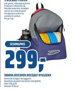 Coop Obs INNOVA DISCOVER DISCGOLF RYGGSEKK tilbud