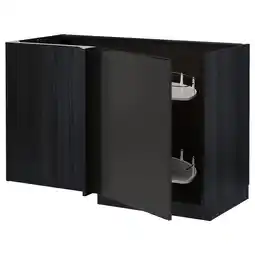 IKEA Metod Benkehjørneskap m uttrekkbar innred, svart/upplöv matt antrasitt, 128x68 cm tilbud