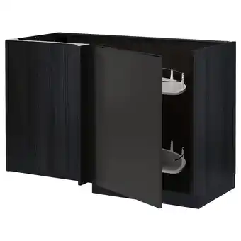 IKEA Metod Benkehjørneskap m uttrekkbar innred, svart/upplöv matt antrasitt, 128x68 cm tilbud