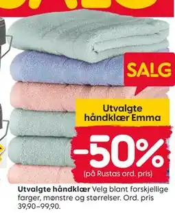 Rusta Utvalgte håndklær tilbud