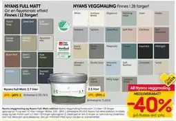 Rusta Nyans veggmaling og Nyans Full-Matt edition tilbud