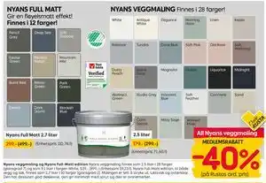 Rusta Nyans veggmaling og Nyans Full-Matt edition tilbud