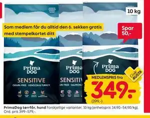 Rusta PrimaDog tørrfôr, hund tilbud