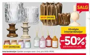 Rusta Utvalgte interiørdetaljer tilbud