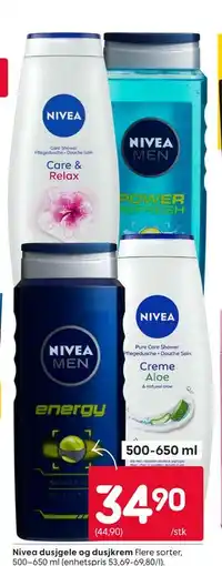 Rusta Nivea dusjgele og dusjkrem tilbud