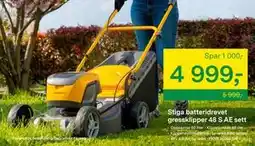 Felleskjøpet Stiga batteridrevet gressklipper 48 S AE sett tilbud
