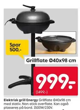 Rusta Elektrisk grill Energy tilbud